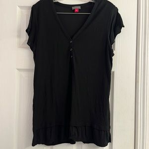Vince Camuto Black V-Neck Tank Top Blouse Shirt Size L